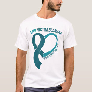 Ribbon hört Ende des Opfers Schuld Angriff Bewuss T-Shirt