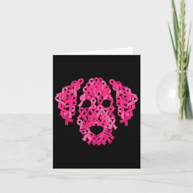 Ribbon Hund Inspiration Brustkrebs Bewusstsein G Karte (Vorderseite)