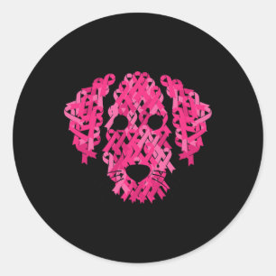 Ribbon Hund Inspiration Brustkrebs Bewusstsein G Runder Aufkleber