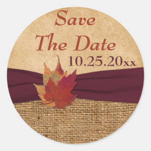 RIBBON IMPRIMÉ, Feuilles d'automne, Sticker 1,5" -