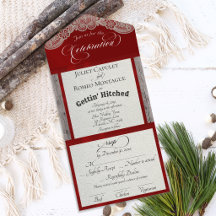 Ribbon & Lace Gettin' Hitched - Rot