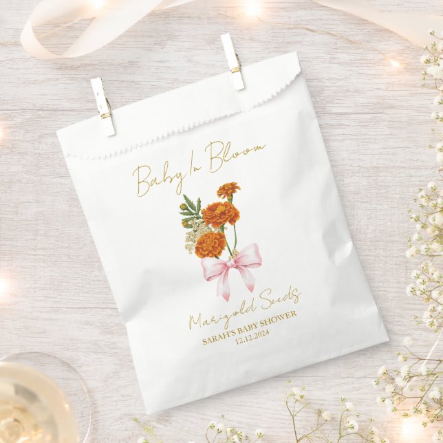 Ribbon | Marigold Seeds Baby Shower Favor Bag Geschenktütchen (Ausgeschnitten)
