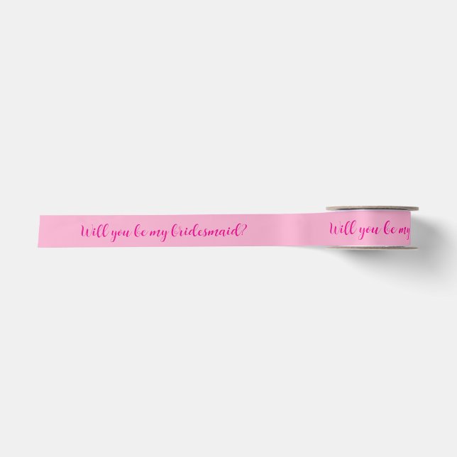 Ribbon mit Frage: Werden Sie meine Bridesmaid sein Satinband (Vorderseite)
