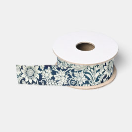 Ribbon - Muster für blaue und weiße Jugendstil Ripsband