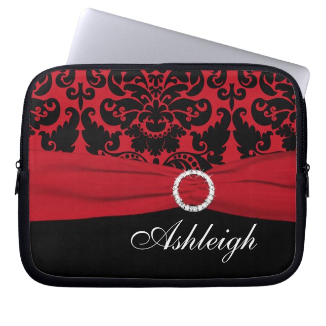 Ribbon-Notebook-Sieb in den IMITATEN Rot und Schwa Laptopschutzhülle (Vorderseite)
