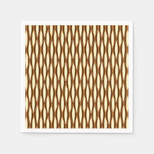 Ribbon-Print Mitte des Jahrhunderts - braun und cr Serviette