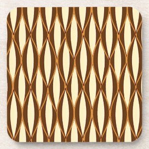 Ribbon-Print Mitte des Jahrhunderts - braun und cr Untersetzer