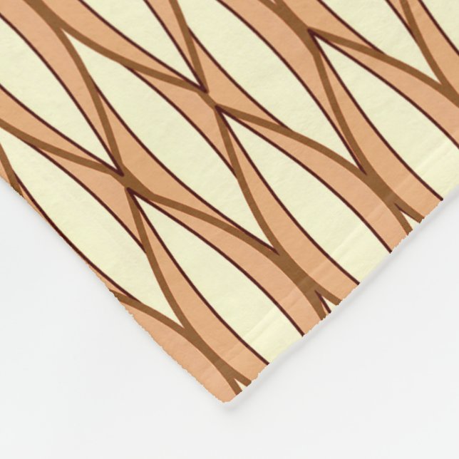 Ribbon Print Mitte des Jahrhunderts - Kamelbraun u Fleecedecke (Ecke)