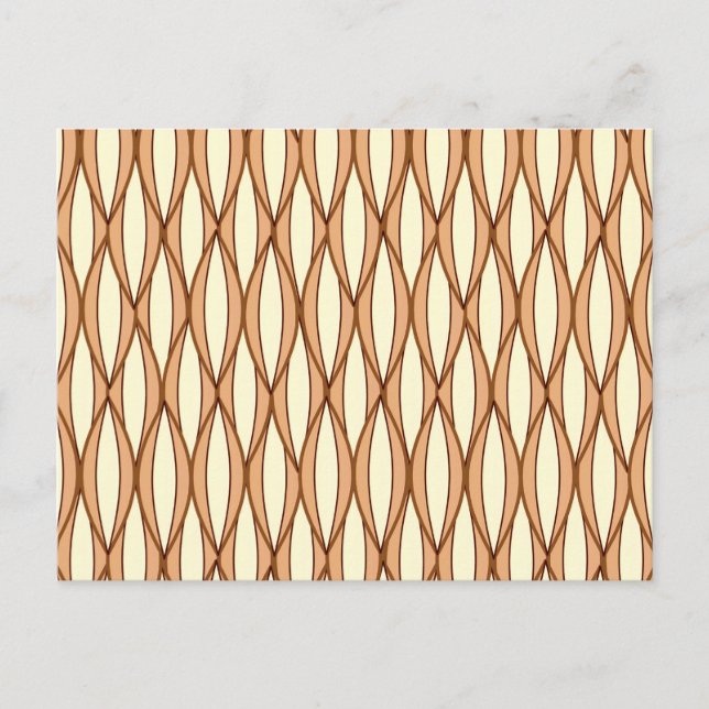 Ribbon Print Mitte des Jahrhunderts - Kamelbraun u Postkarte (Vorderseite)