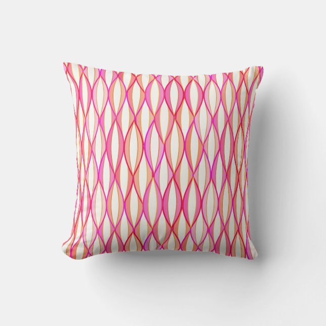 Ribbon Print Mitte des Jahrhunderts - Korallen und Kissen (Vorderseite)