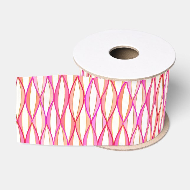 Ribbon Print Mitte des Jahrhunderts - Korallen und Ripsband (Spule)
