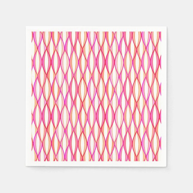 Ribbon Print Mitte des Jahrhunderts - Korallen und Serviette (Vorderseite)