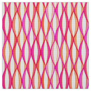 Ribbon Print Mitte des Jahrhunderts - Korallen und Stoff