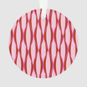 Ribbon Print Mitte des Jahrhunderts - Rosa und Bor Ornament