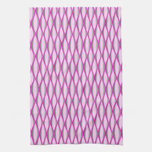 Ribbon-Print Mitte des Jahrhunderts - rosa und gra Handtuch