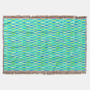 Ribbon Print Mitte des Jahrhunderts - türkis und L Decke