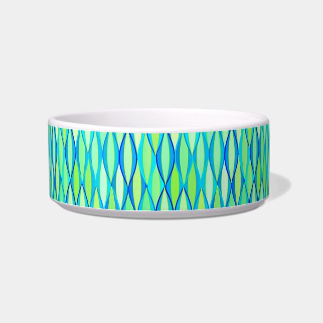 Ribbon Print Mitte des Jahrhunderts - türkis und L Napf (Links)