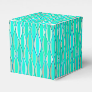 Ribbon Print Mitte des Jahrhunderts - türkisfarben Geschenkschachtel