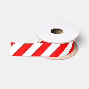 Ribbon, rot und weiß, mittlerer Diagonalstreifen Satinband