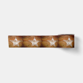 Ribbon Rustic WoodGrain Primitive White Paint Star Satinband