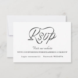 Ribbon Script Minimalist Wedding RSVP Karte