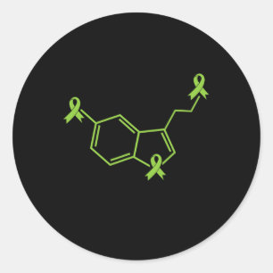 Ribbon Serotonin - Bewusstsein für psychische Gesu Runder Aufkleber