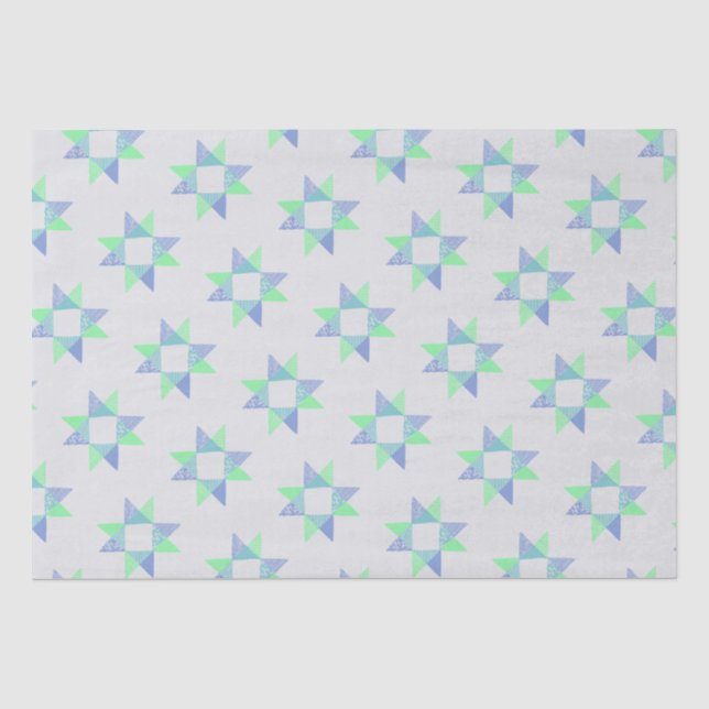 Ribbon Star Quilt Woodblock Seidenpapier (Vorderseite)