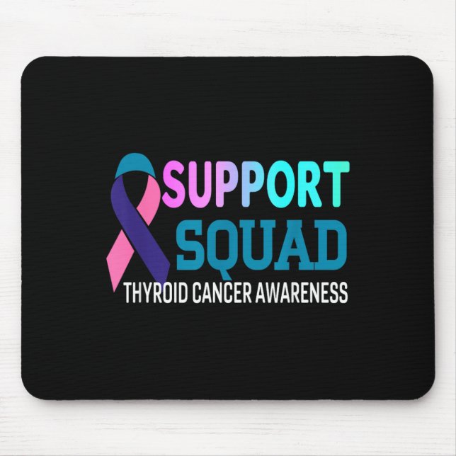 Ribbon Suprt Squad Schilddrüsenkrebs-Bewusstsein Mousepad (Vorne)