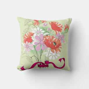 Ribbon-Tied Poppies: Daisy Bouquet. Kissen
