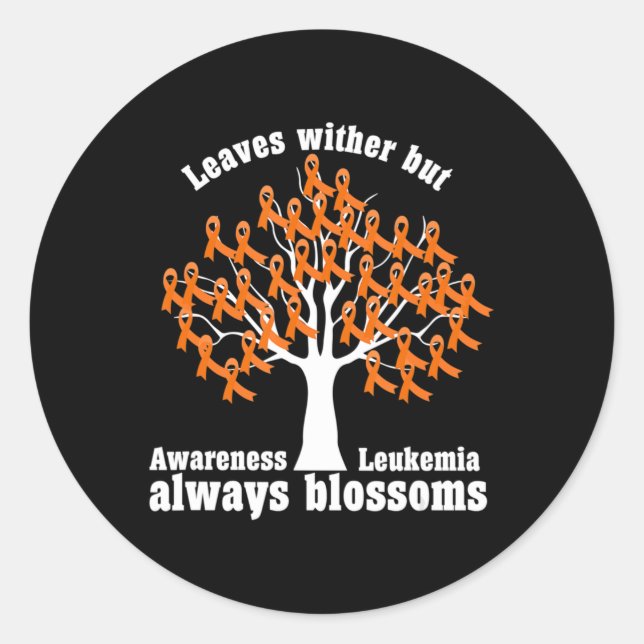 Ribbon Tree Aml Leukämie Bewusstsein Runder Aufkleber (Vorderseite)