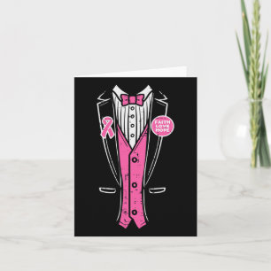 Ribbon Tuxedo Brustkrebs Bewusstsein Männer Jungen Karte
