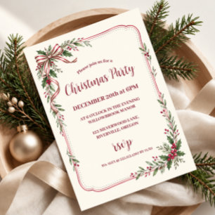 Ribbon- und Stechpalmen-Weihnachtsfeier Einladung