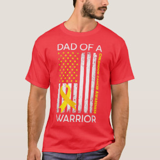 Ribbon USA Flag Vater eines Kriegers Kinderkrebs T-Shirt