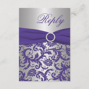 RIBBON Violet, Argent Damas carte de réponse