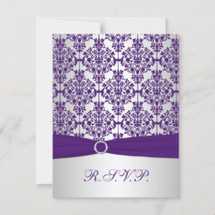 RIBBON Violet, Argent Damas Carte de réponse