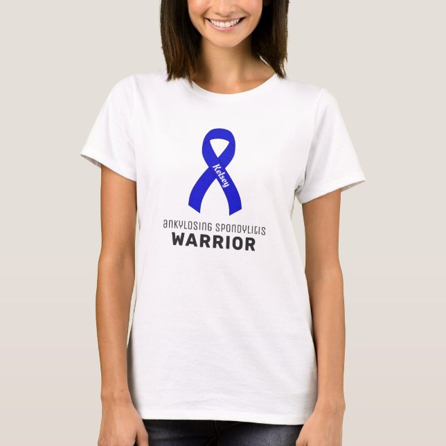 Ribbon-weißer T - Shirt des Ankylosierenden Spondy (Vorderseite)