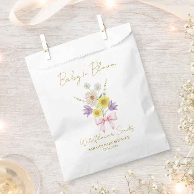 Ribbon | Wildflower Seeds Baby Shower Favor Bag Geschenktütchen (Ausgeschnitten)