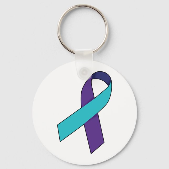 Ribbon zur Suizidprävention Schlüsselanhänger (Vorderseite)