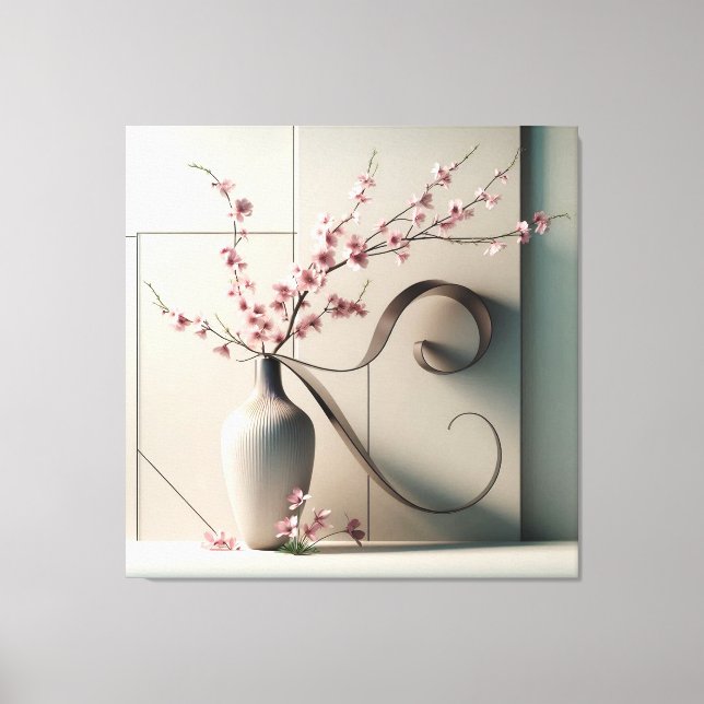 Ribboned Sakura Composition Leinwanddruck (Vorderseite)
