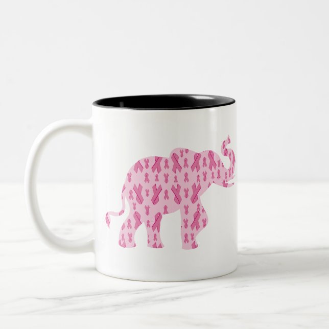 Ribbons-für-Susan-Elefant Zweifarbige Tasse (Links)