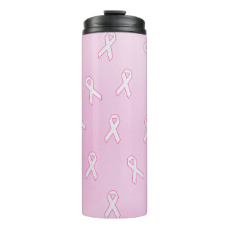 Ribbons mit hellrosa Hintergrund Thermosbecher