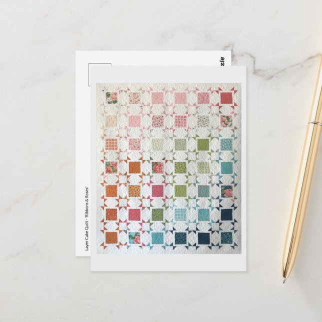 Ribbons & Rose Postkarte (Vorderseite/Rückseite Beispiel)