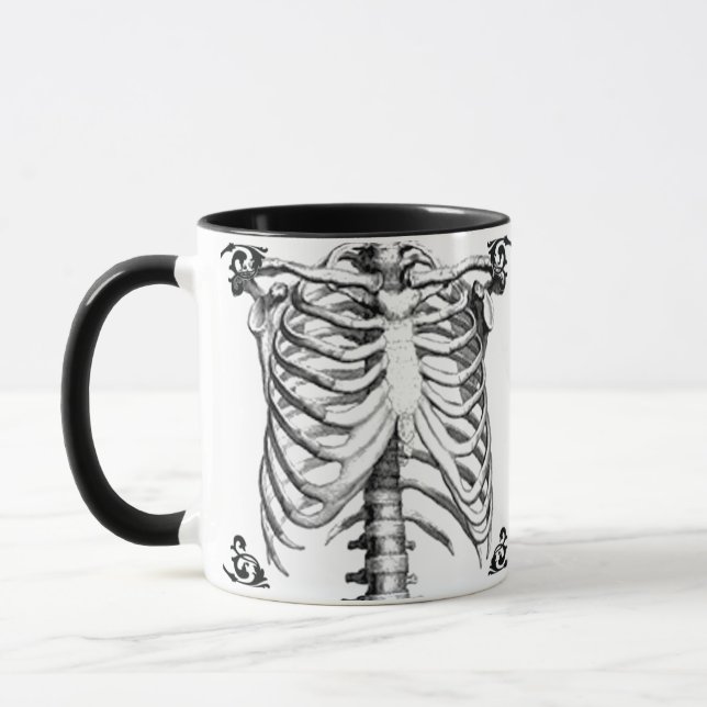 Ribcage Skeleton gotische Kaffee-Tasse Tasse (Links)