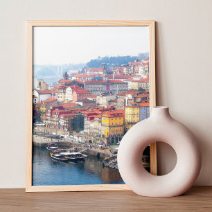 Ribeira und Douro Fluss. Porto, Portugal. Fotodruck