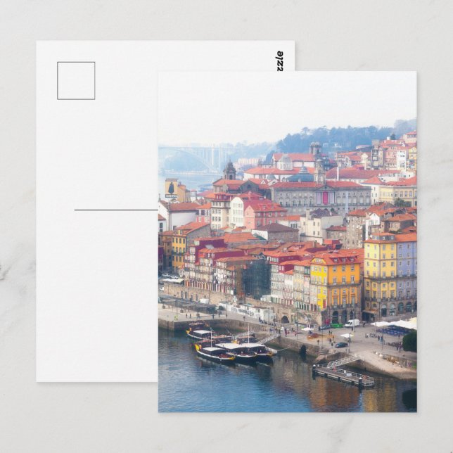 Ribeira und Douro River. Porto, Portugal Postkarte (Vorne/Hinten)