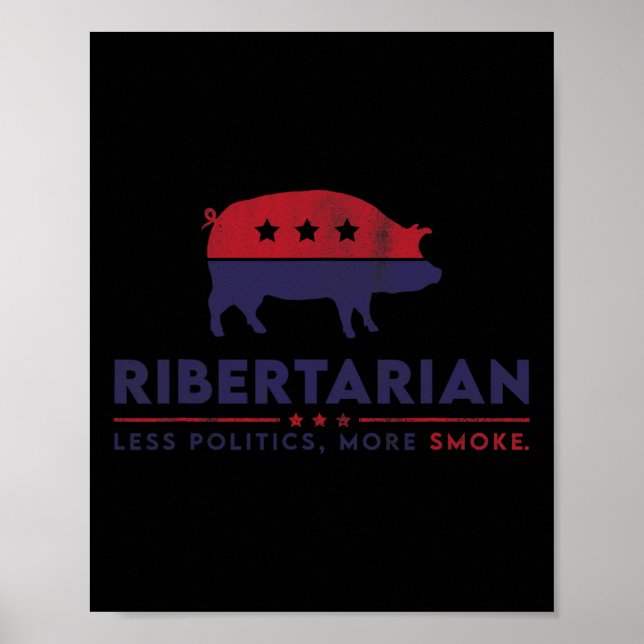 Ribertarian Lustiger Pitmaster Bbq Fleischraucher  Poster (Vorne)