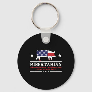 Ribertarian Rippen Schwein Patriot Grillen Smoker Schlüsselanhänger