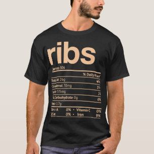 Ribs Nutrition Facts Funny Erntedank Weihnachten T-Shirt
