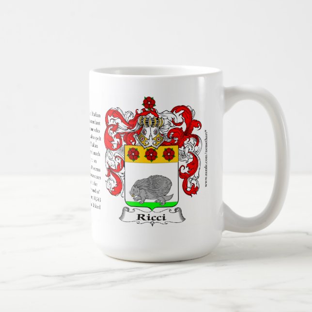 Ricci, der Ursprung, die Bedeutung und das Wappen Kaffeetasse (Rechts)