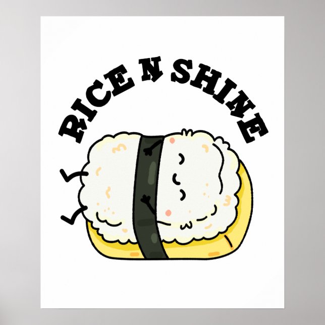 Rice and Shine Funny Sushi Pub Poster (Vorne)